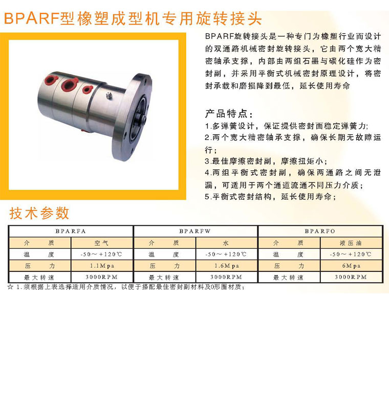 bparf橡胶旋转接头